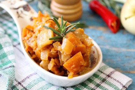 Нежная овощная икра с тыквой и баклажанами по-португальски