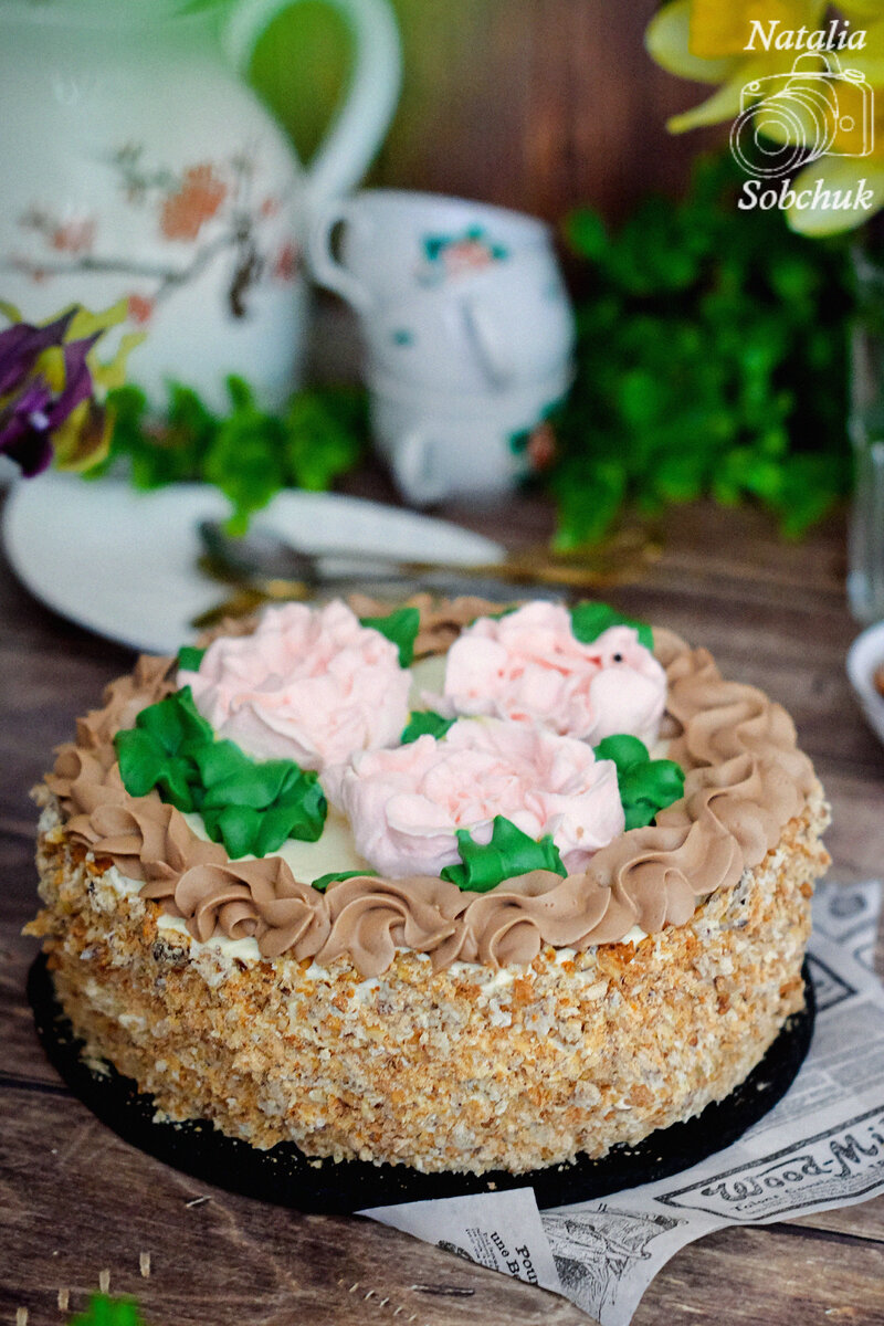 Классический Киевский торт с орехами: пошаговый рецепт